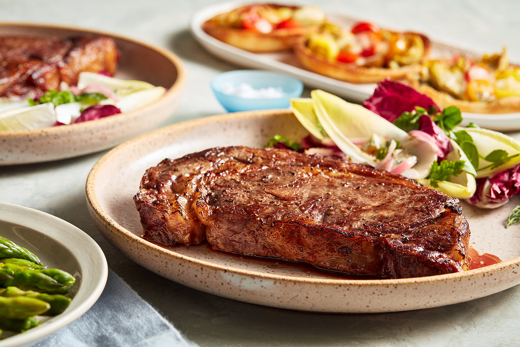 Boneless Ribeye with Shallot and Gorgonzola Vinaigrette