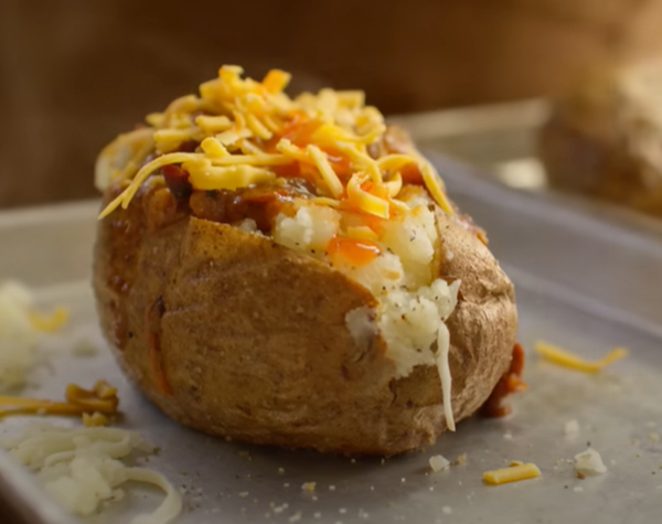 Brisket Chili Loaded Baked Potato