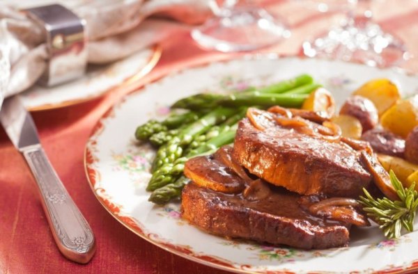 Braised Eye of Round with Mushroom Merlot Sauce